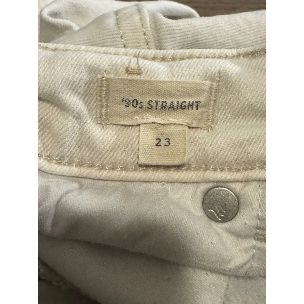 Madewell High Rise‎ 90's Straight Leg Jeans Off White Cream Denim Pants 23